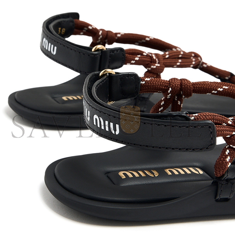 M1v M1v riviere cord and leather sandals 5y184e